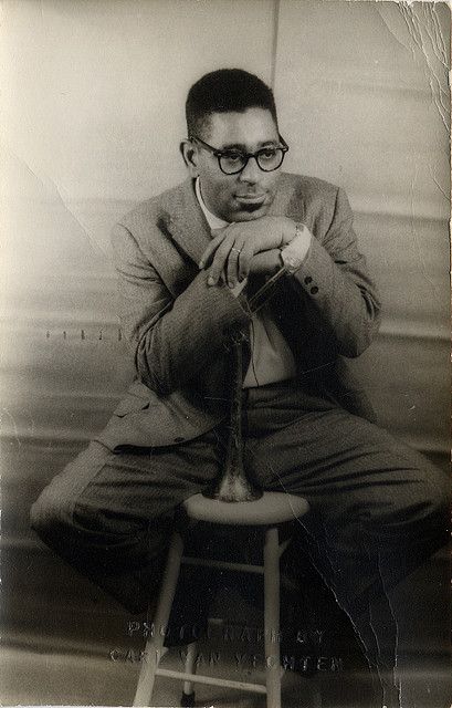 Musician Dizzy Gillespie, as photographed by Carl Van Vechten in 1955.